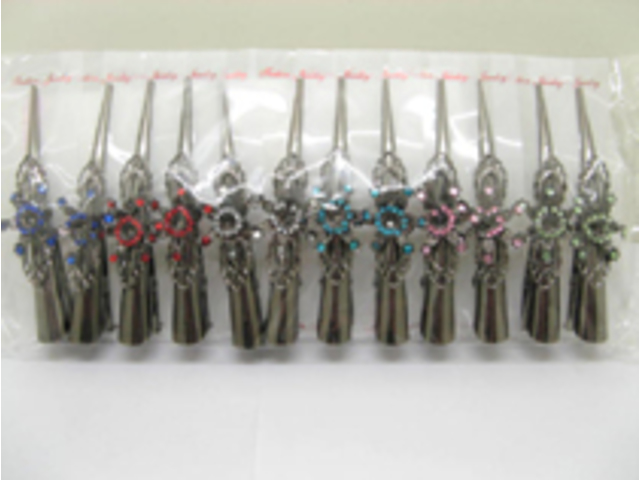 (image for) 1x12 Chic Designer Flower Rhinestone Hair Clip